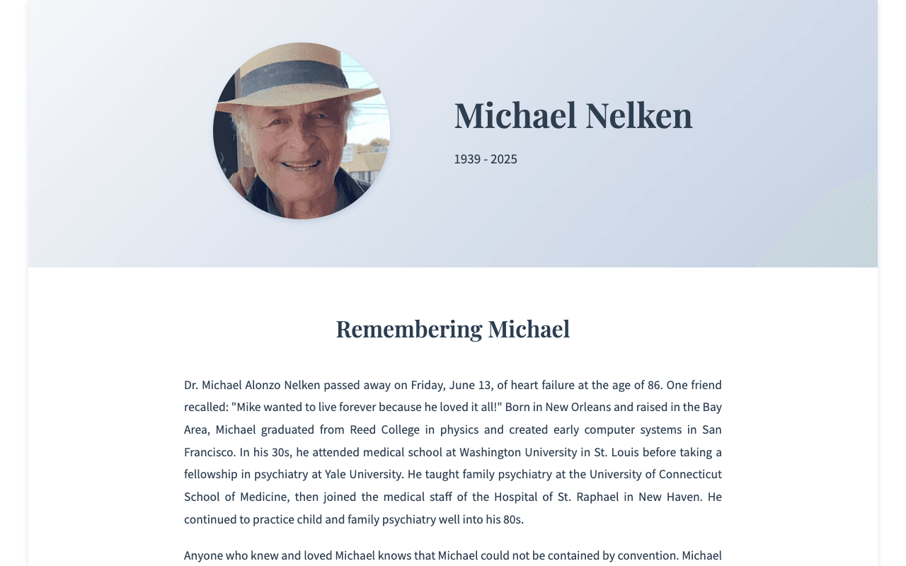 Remembering Michael Nelken screenshot